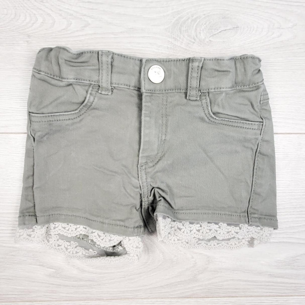 L.O.G.G. (H and M) grey-green denim shorts. Size 18-24 months