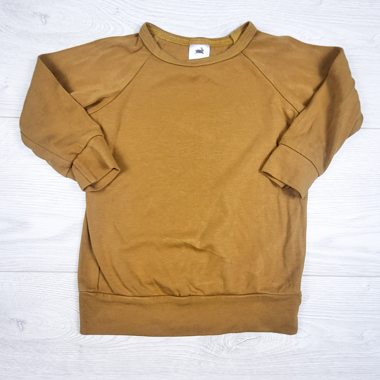 Little and Lively tan bamboo blend pullover. Size 1-2 Years