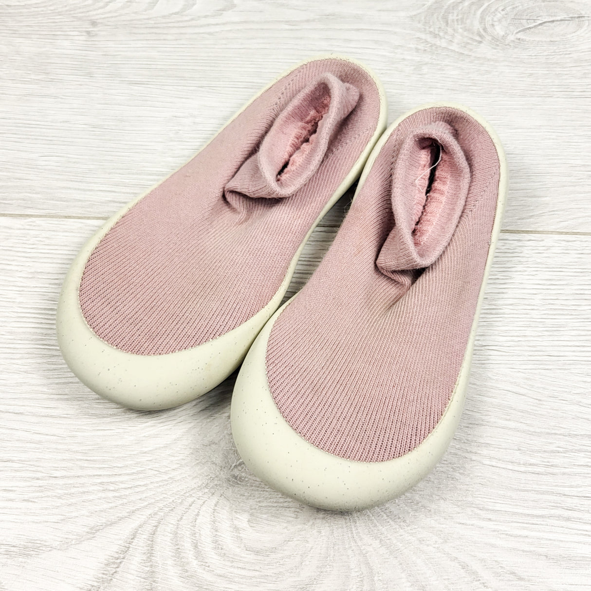 Jan and Jul pink sock shoes. Size 8