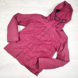 Mountain Warehouse dark pink fleece lined water resistant jacket. Size 9/10 - AS IS