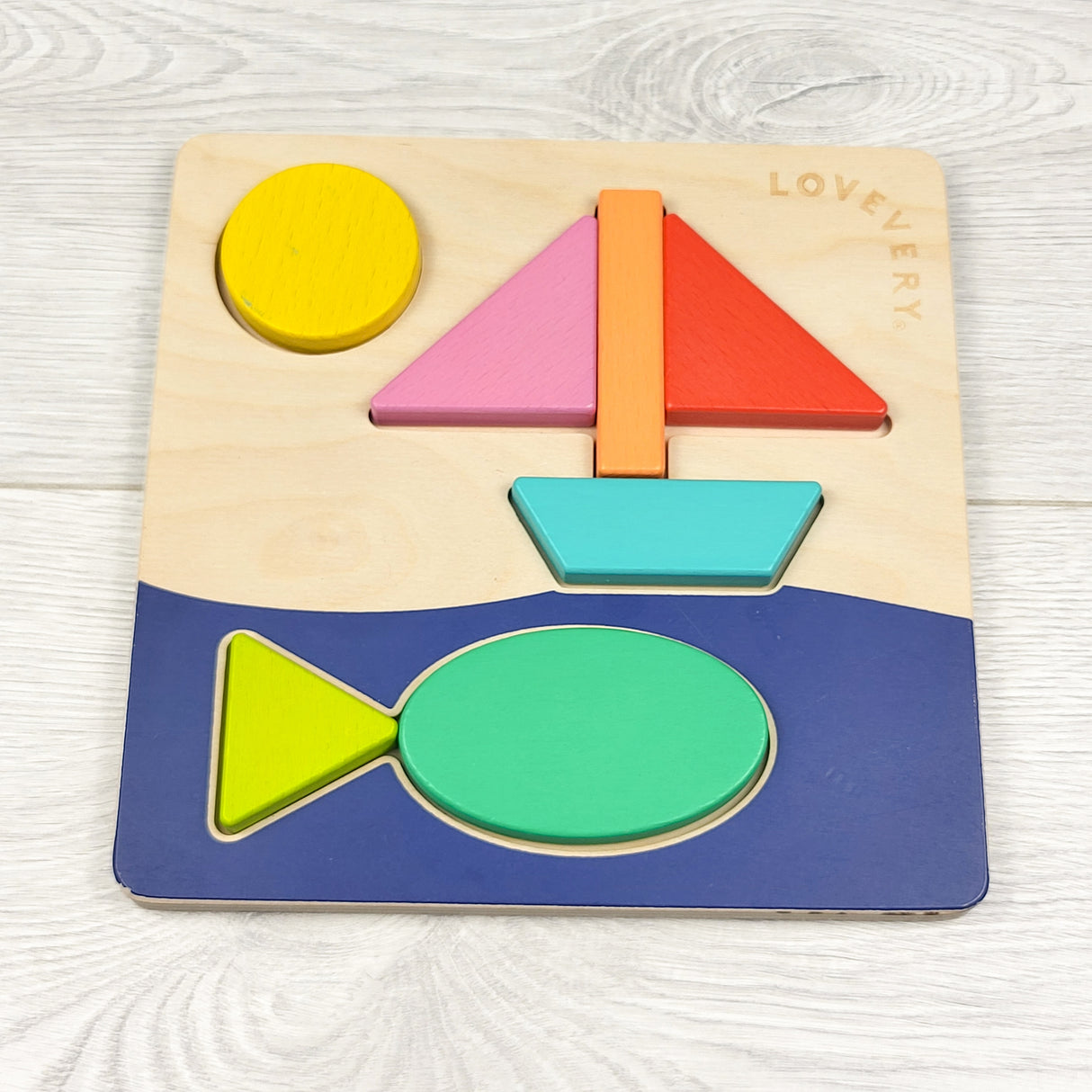 Lovevery wooden double-sided "Sunny Day" puzzle