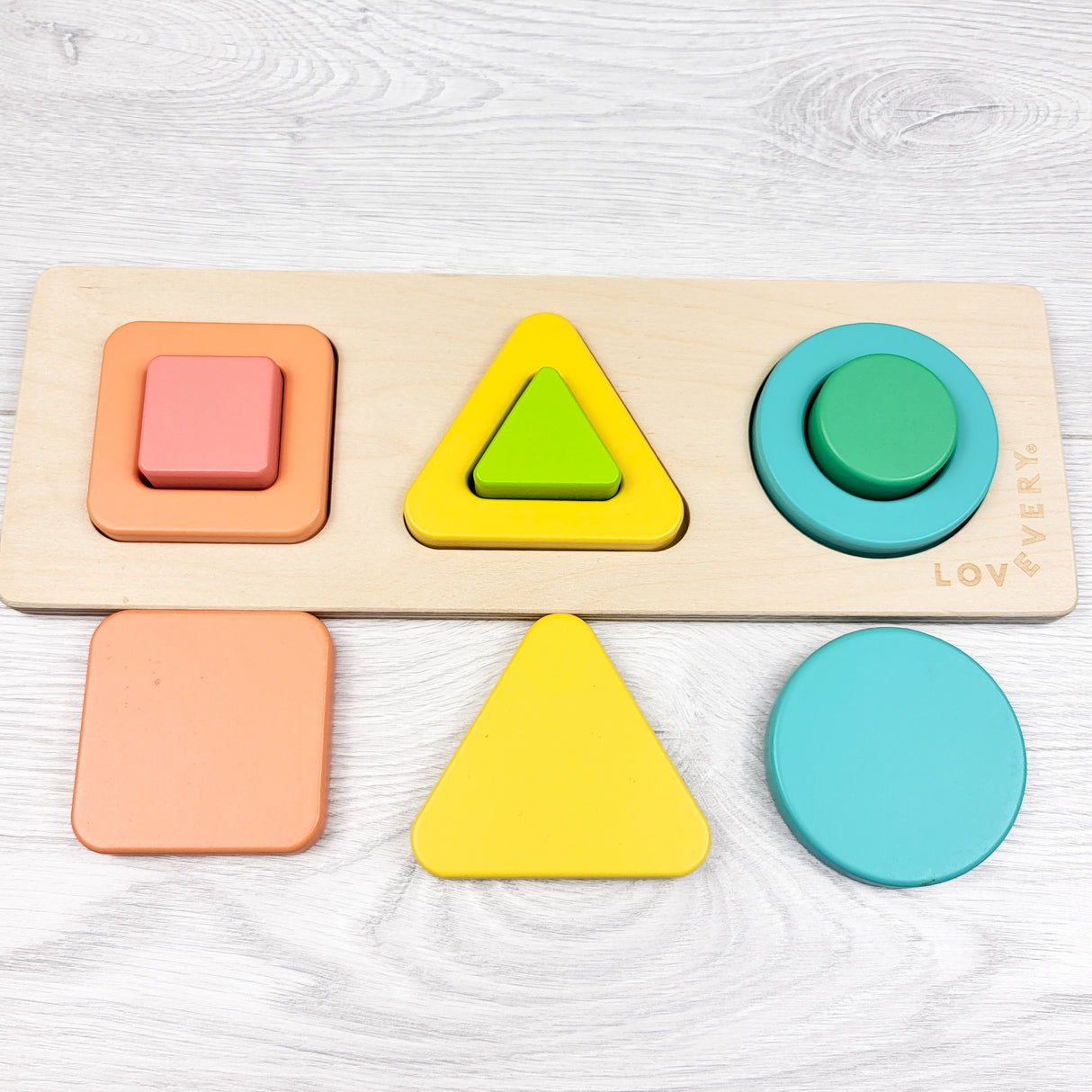 Lovevery wooden 3-shape stages puzzle (sorry, no shipping)