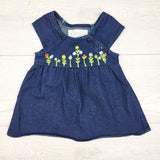 Samara Y2K era denim dress with floral embroidery. Size 3-6 months