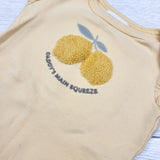 Rabbit + Bear yellow bodysuit with chenille lemons. Size 0-3 months