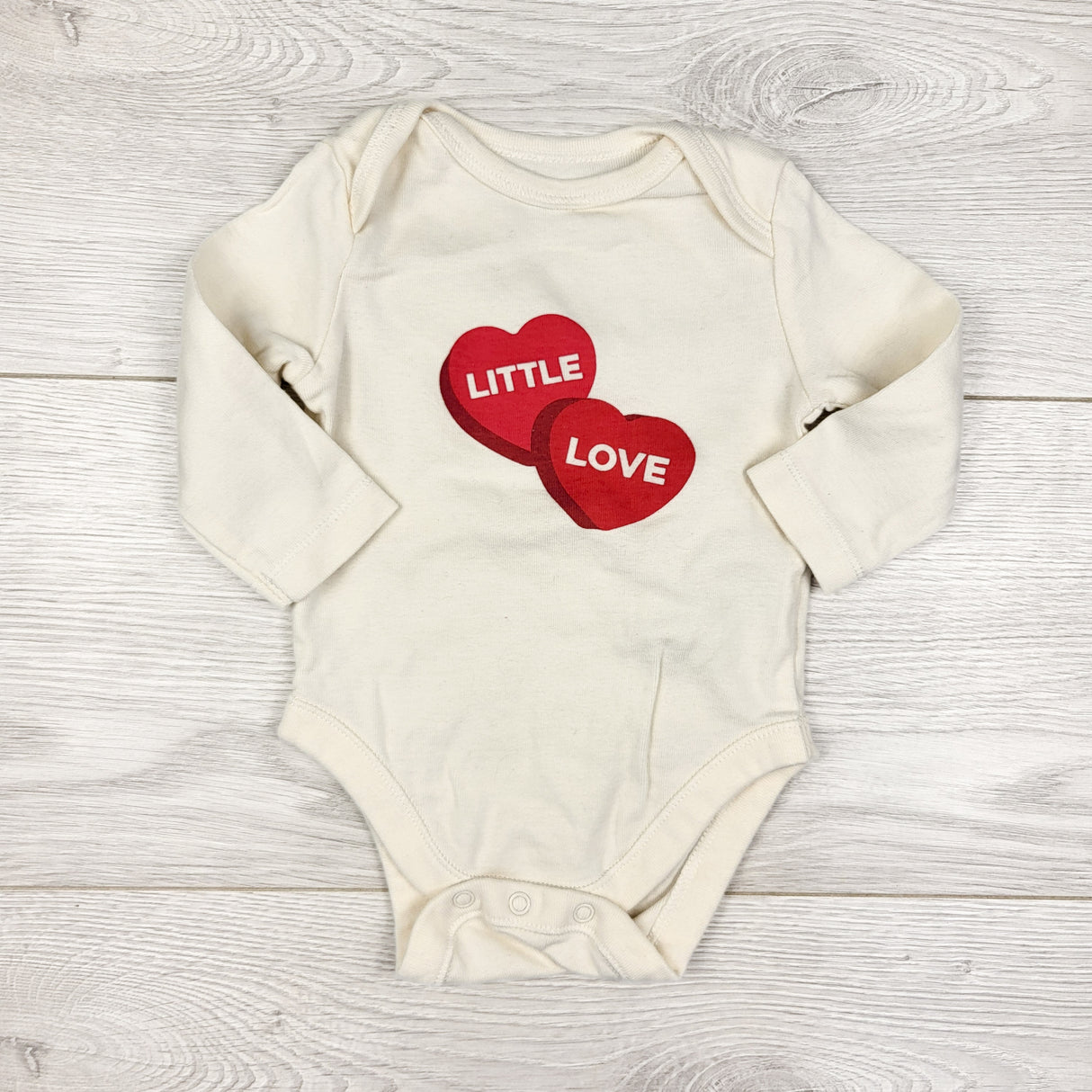 Old Navy ivory "Little Love" bodysuit. Size 0-3 months
