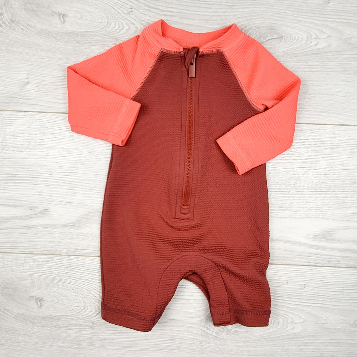 Old Navy colour block one piece rash guard. Size 0-3 months