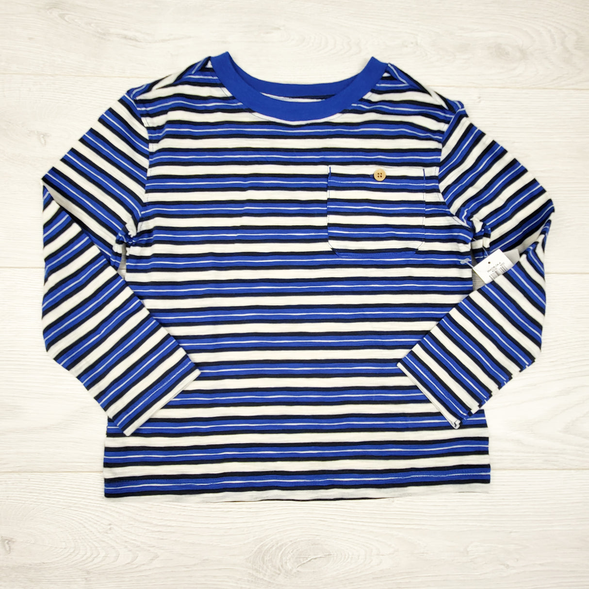 Old Navy blue striped long sleeve top. Size 4T