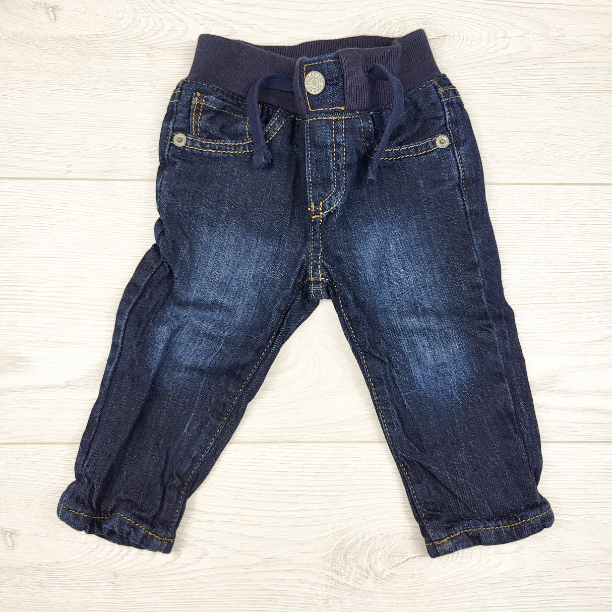 Gap dark wash jersey lined pull-on jeans. Size 3-6 months
