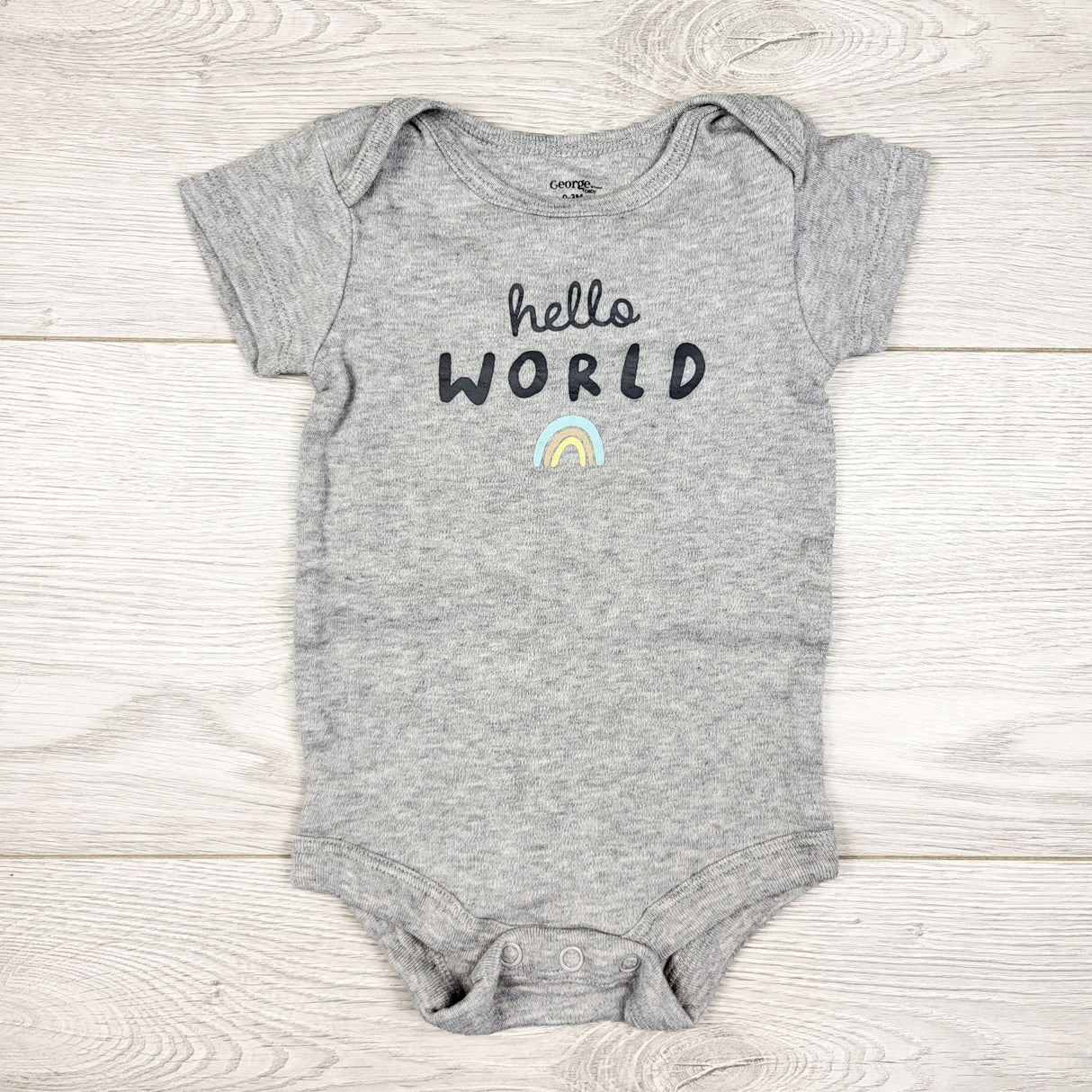 George grey "Hello World" bodysuit. Size 0-3 months