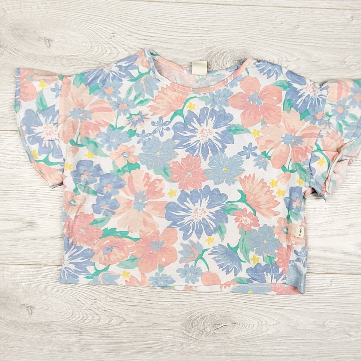 Cheeky floral print cropped top. Size 4T