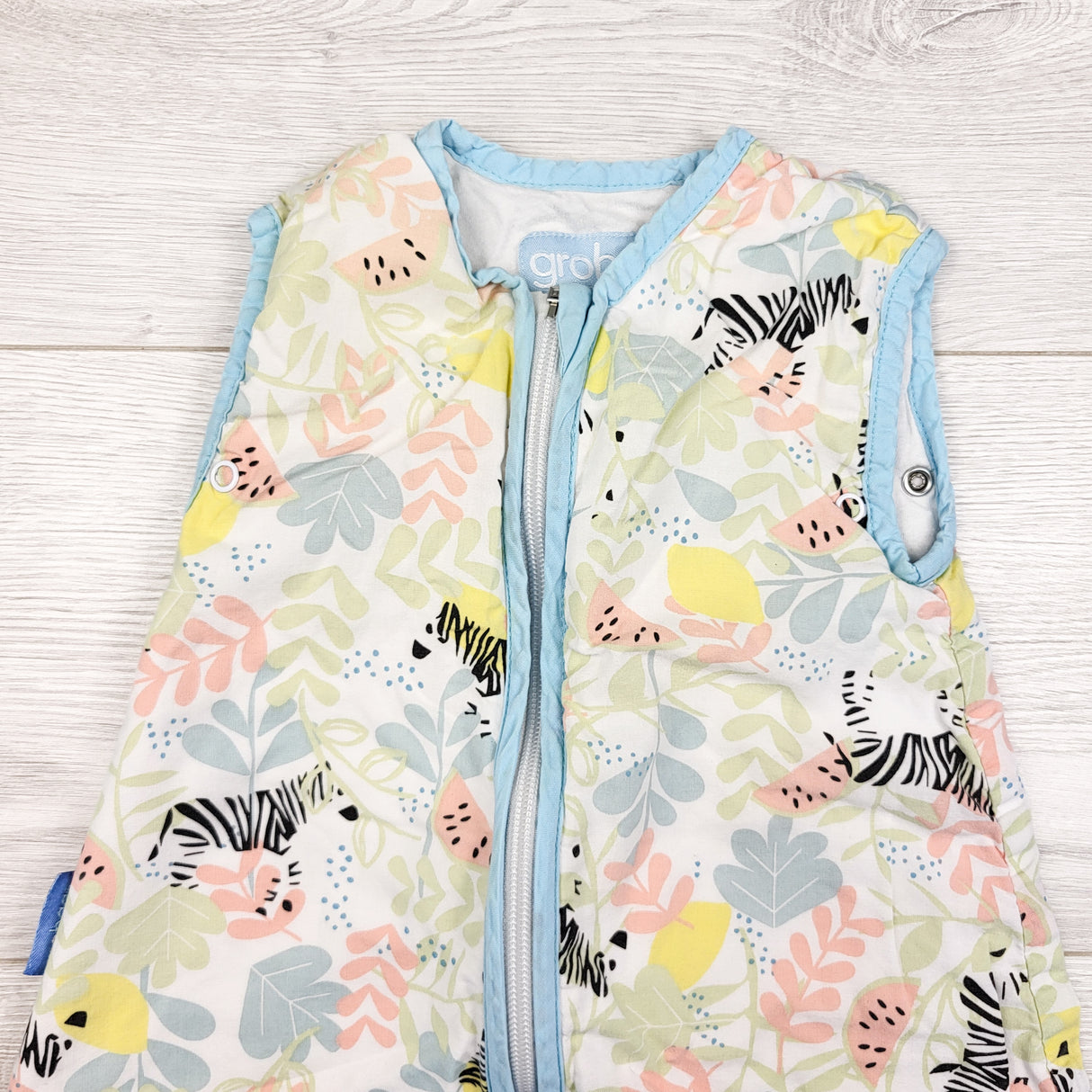 GroBag floral slee sack with zebras. Size 0-6 months