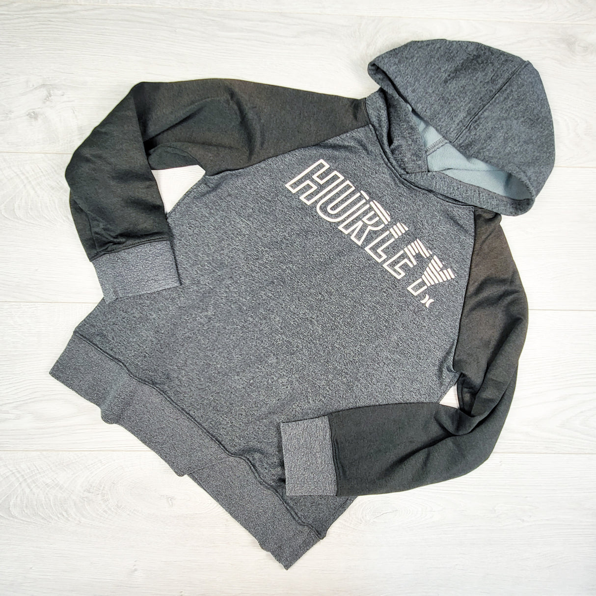 Hurley two-tone grey pullover active hoodie. Size medium (10-12 years)