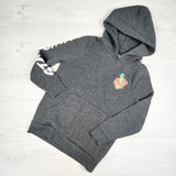 Arsenic grey pullover hoodie with alien. Size 7/8