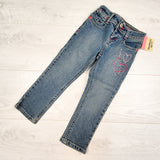 NEW - Oshkosh skinny jeans with embroidered hearts. Size 2T