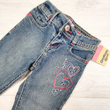 NEW - Oshkosh skinny jeans with embroidered hearts. Size 2T