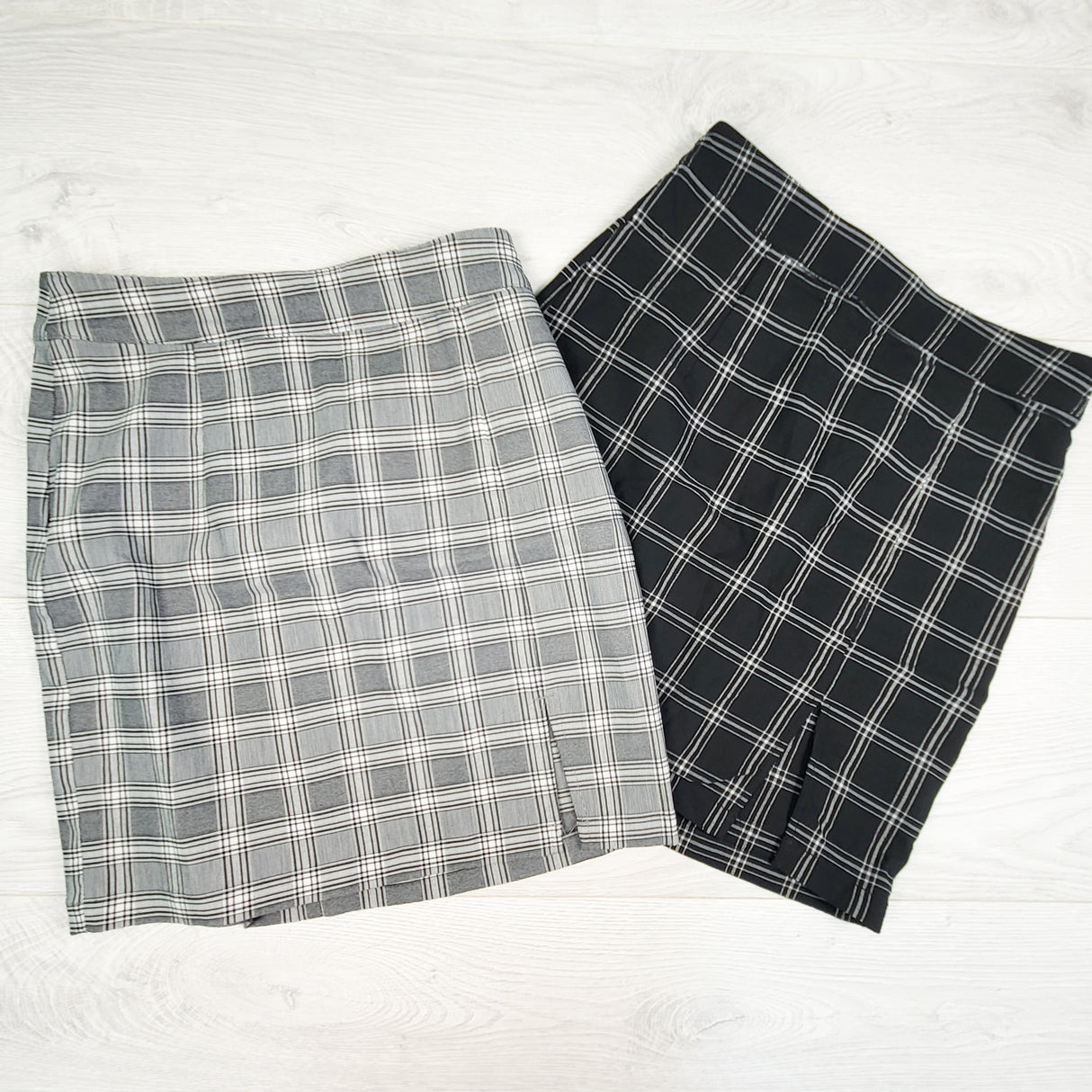 Garage plaid pencil skirts. ADULT XS. Price is per piece