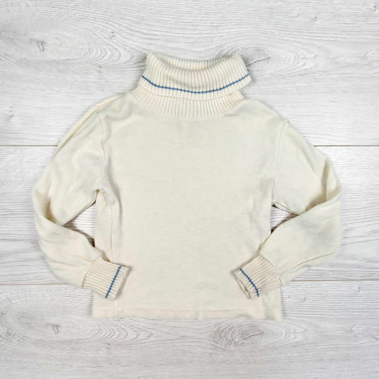 Vintage Tiny Tots Knitting Mills cream turtleneck sweater (60s/70s). Size 3X