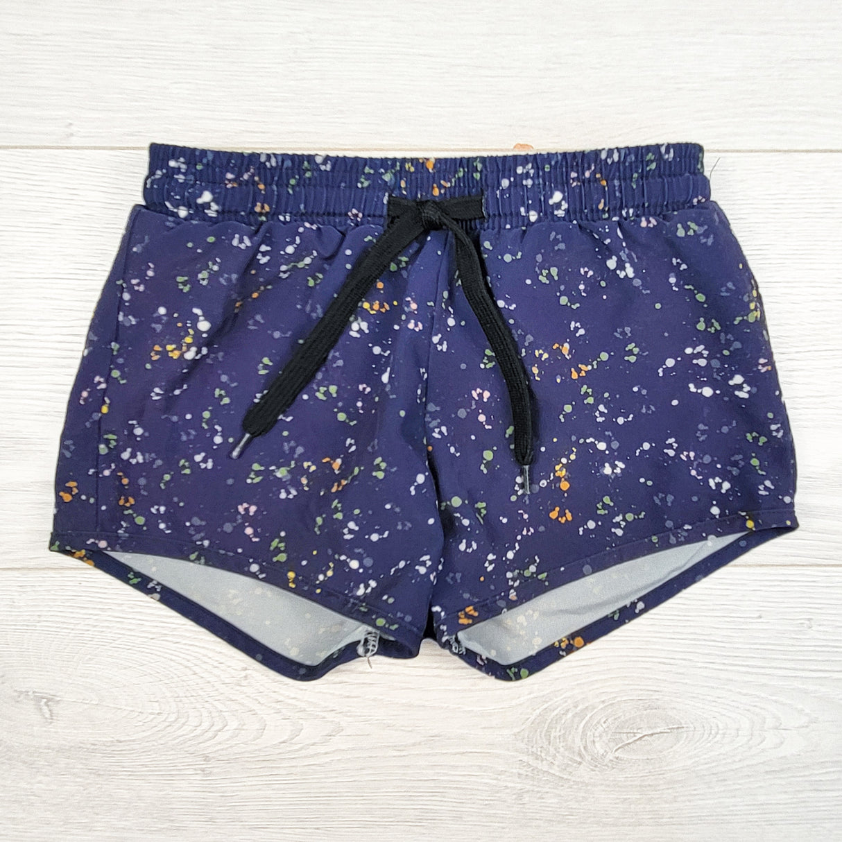 Current Tyed navy speckled swim shorts. Size 4/5T