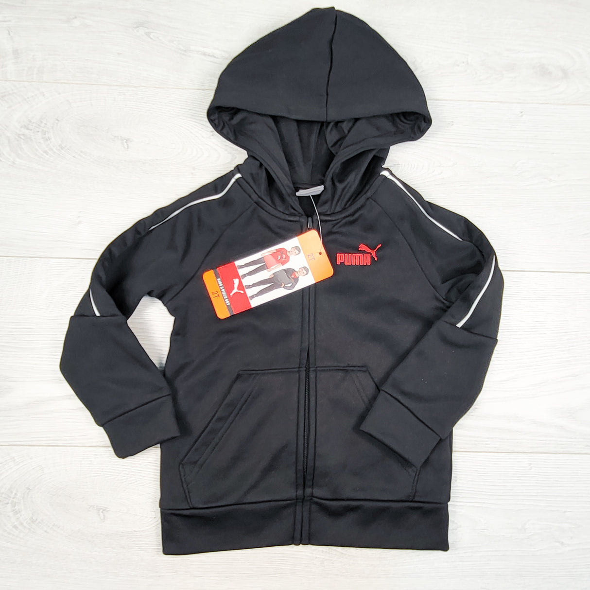NEW - Puma black zip up active hoodie. Size 2T