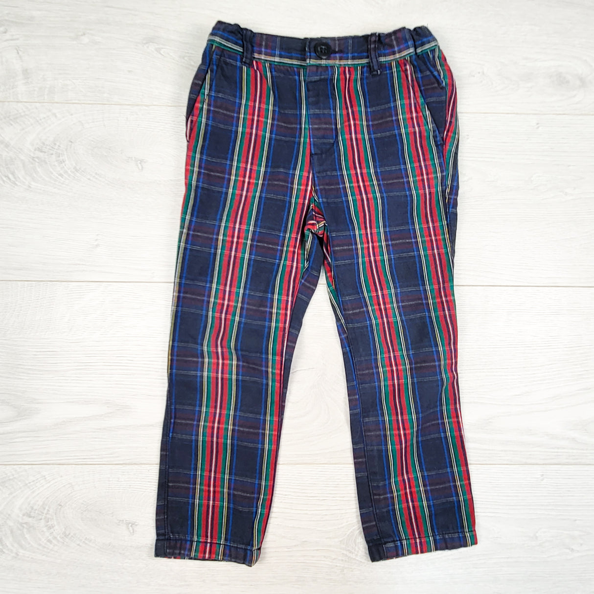 Children's Place blue plaid twill pants. Size 3T