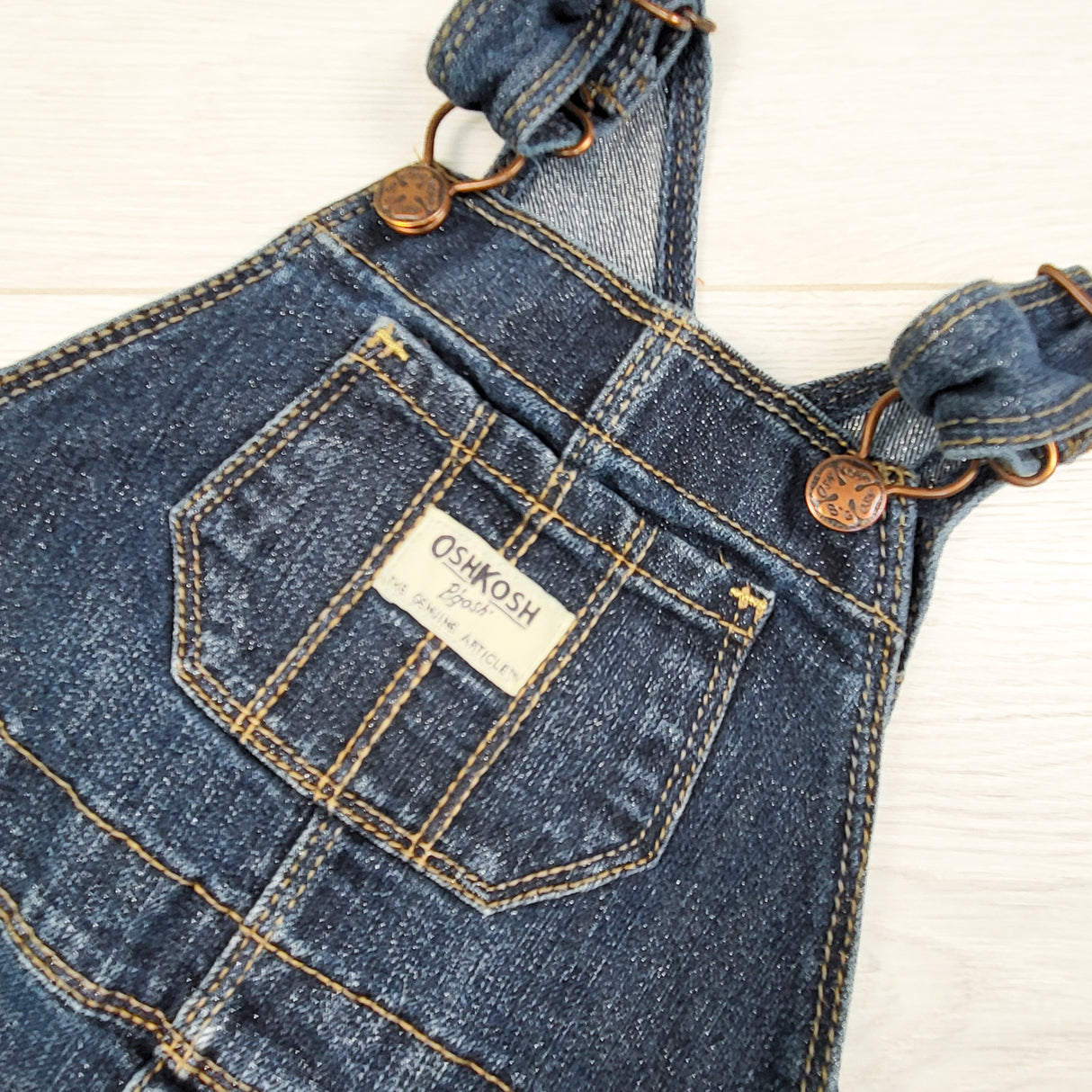 Oshkosh denim overalls with sparkles. Size 24 months