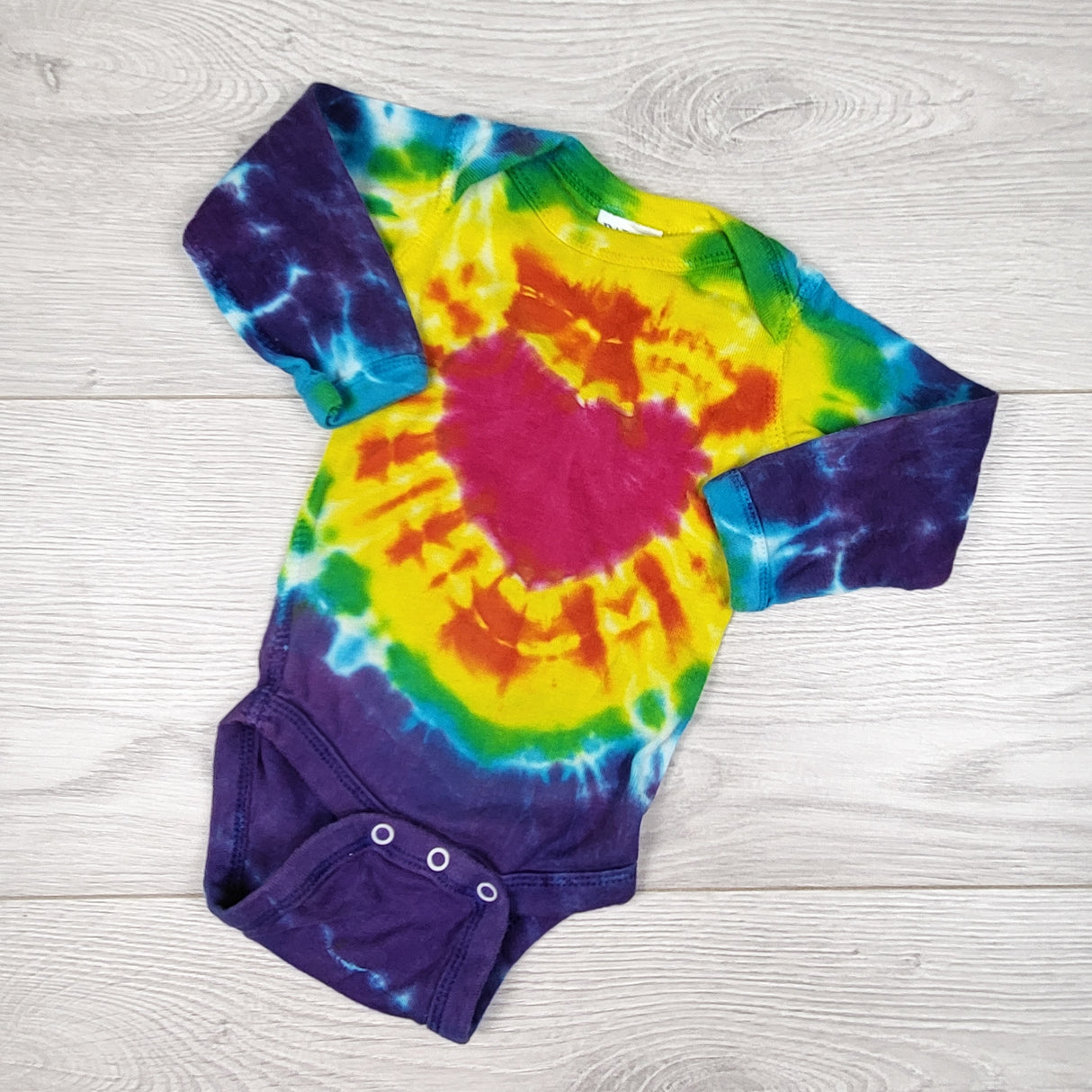 Custom made tie dye bodysuit. Size newborn