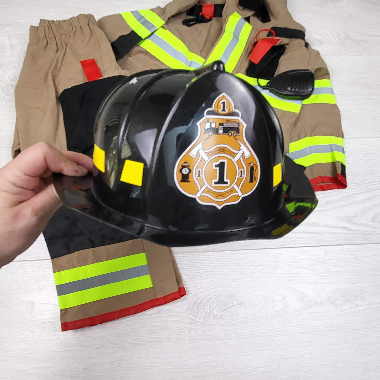 Teetot and Co. 3pc firefighter costume. Size 3/4T (sorry, no shipping)