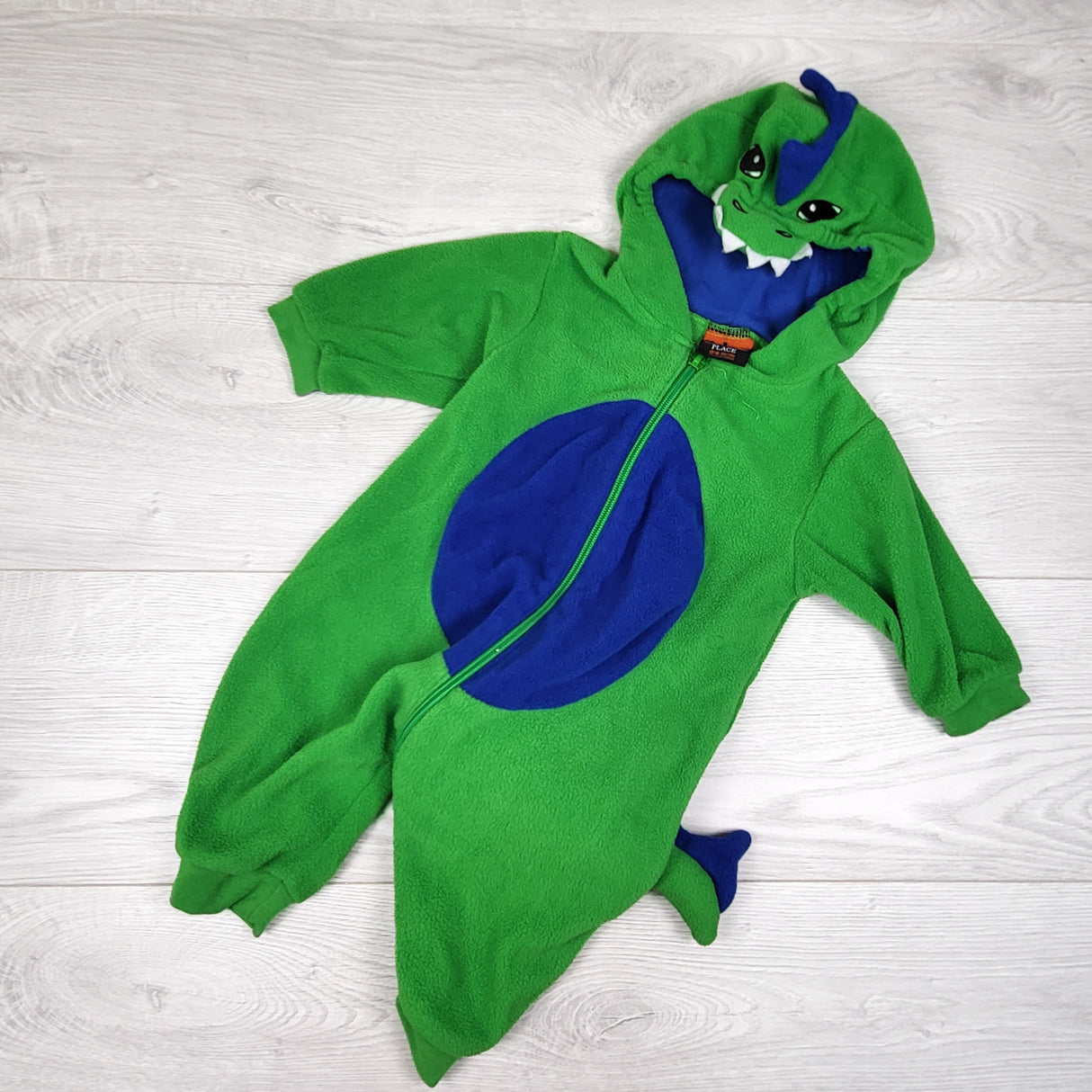 Children's Place green fleece dinosaur costume. Size 0-6 months