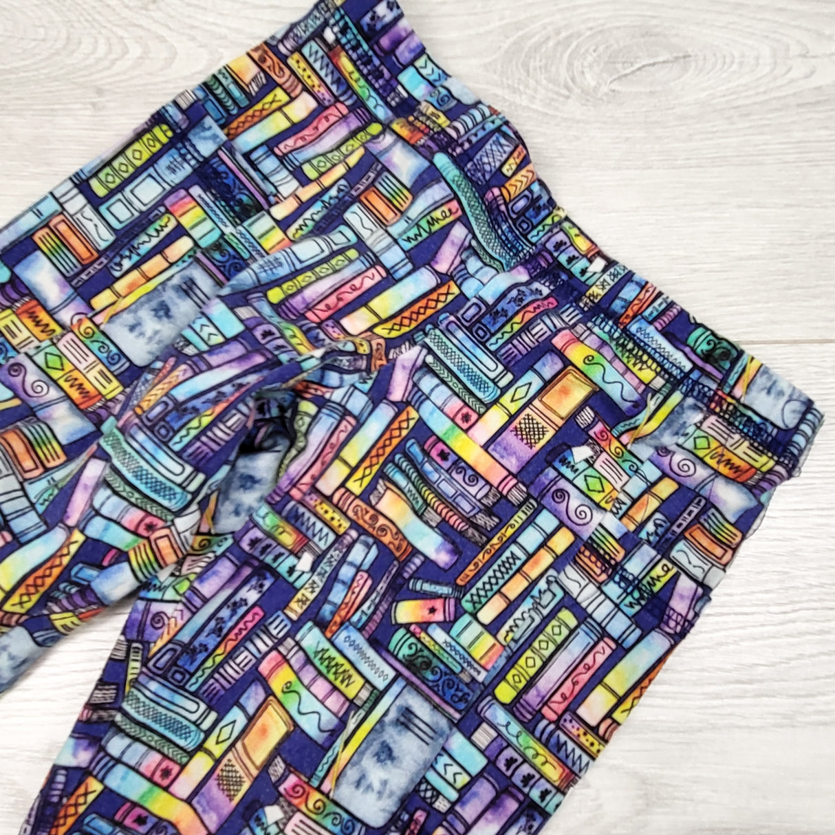 Princess Awesome handmade leggings with books. Size 5T