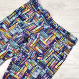 Princess Awesome handmade leggings with books. Size 5T