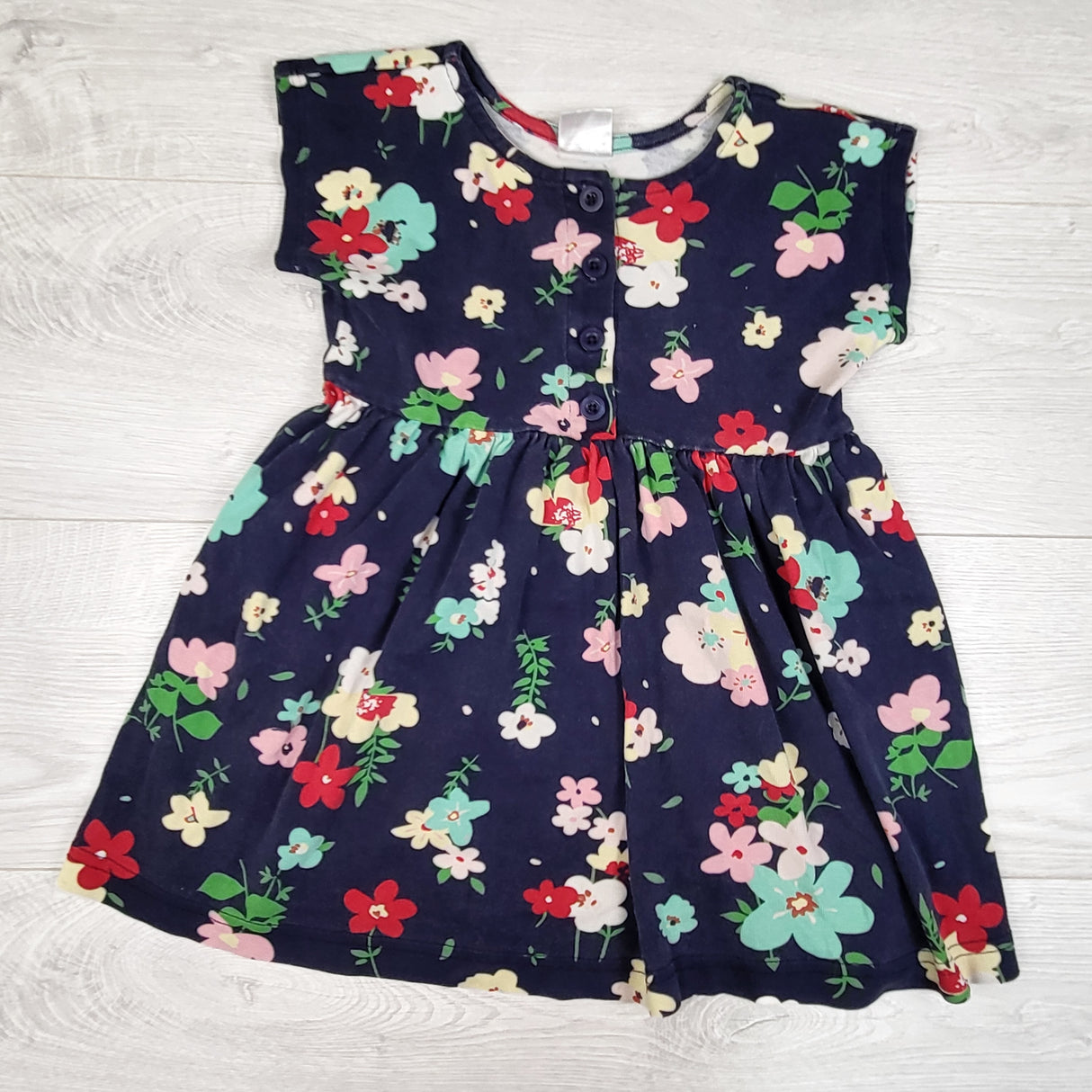 Hanna Andersson navy floral print dress. Size 3/4T