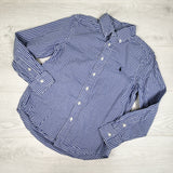 Polo Ralph Lauren blue checked button down shirt. Size 10/12