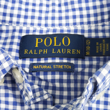 Polo Ralph Lauren blue checked button down shirt. Size 10/12