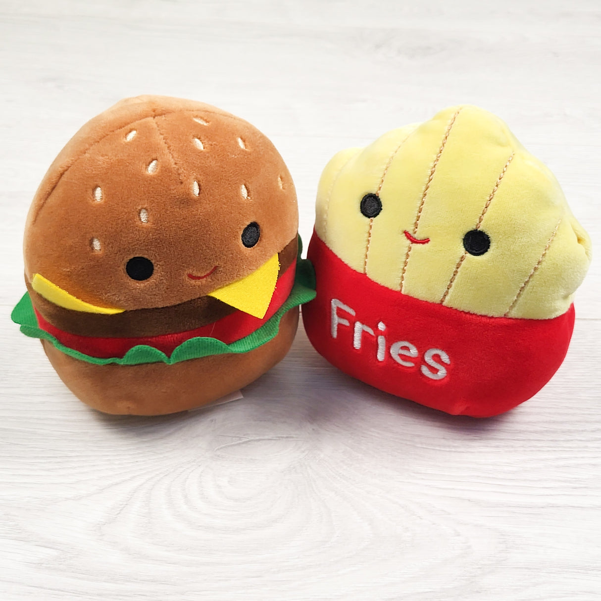 Pair of Squishamallows burger and fries 5 inch plush toys