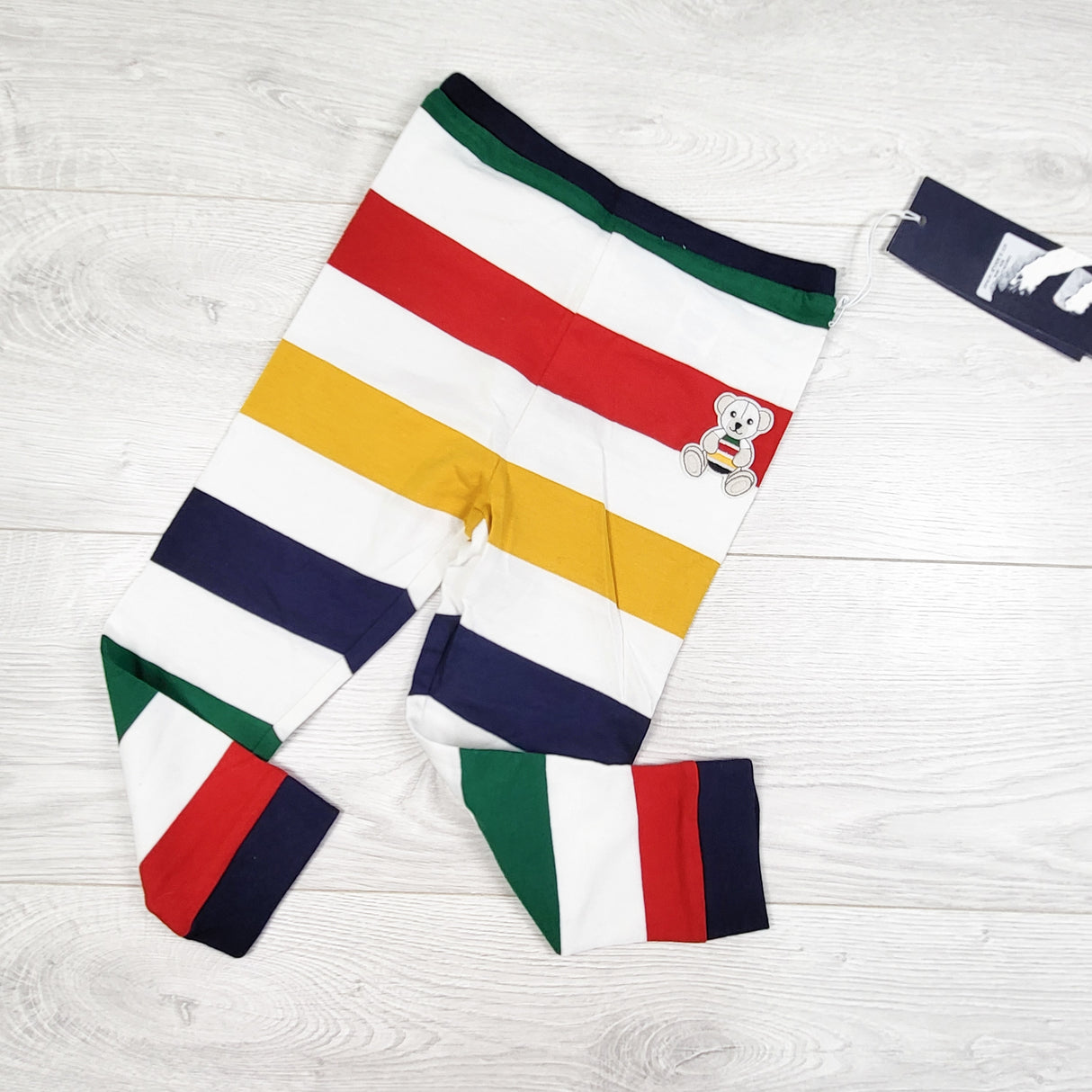 NEW - HBC Stripes organic cotton pants. Size 18-24 months