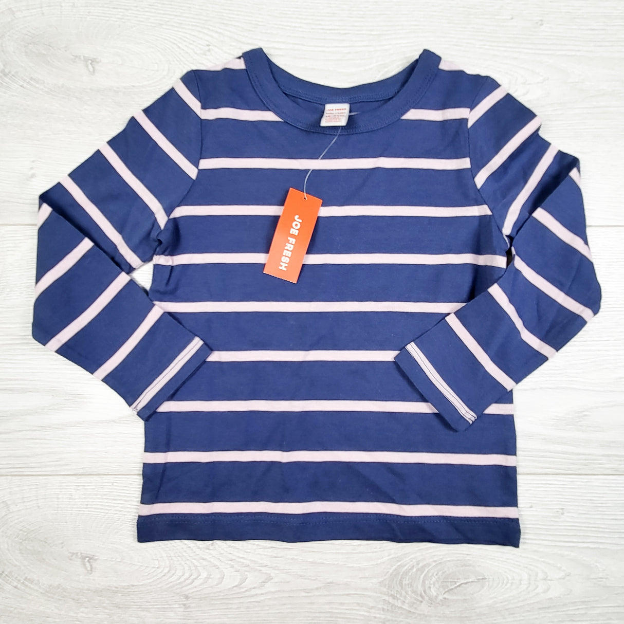 NEW - Joe Fresh blue and pink striped long sleeve top. Size 18-24 months