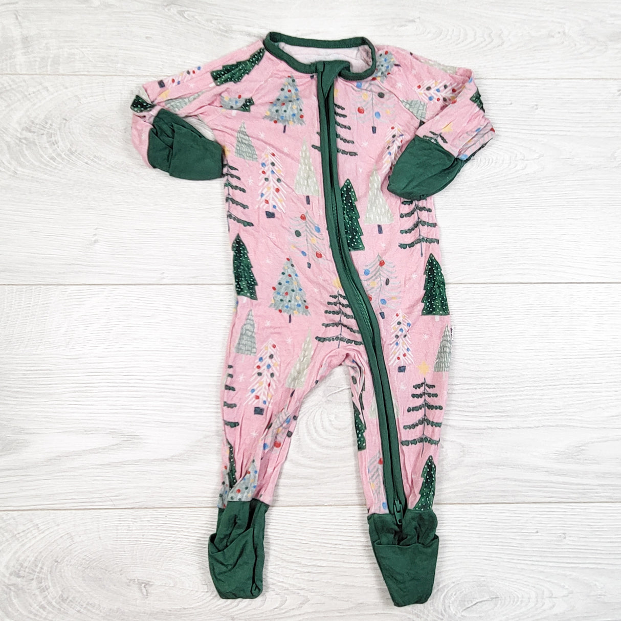 Little Sleepies "Pink Twinkling Trees" Lunaluxe Bamboo sleeper. Newborn size