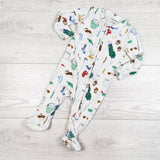 Angel Dear white bamboo golf themed zippered sleeper. Size 0-3 months