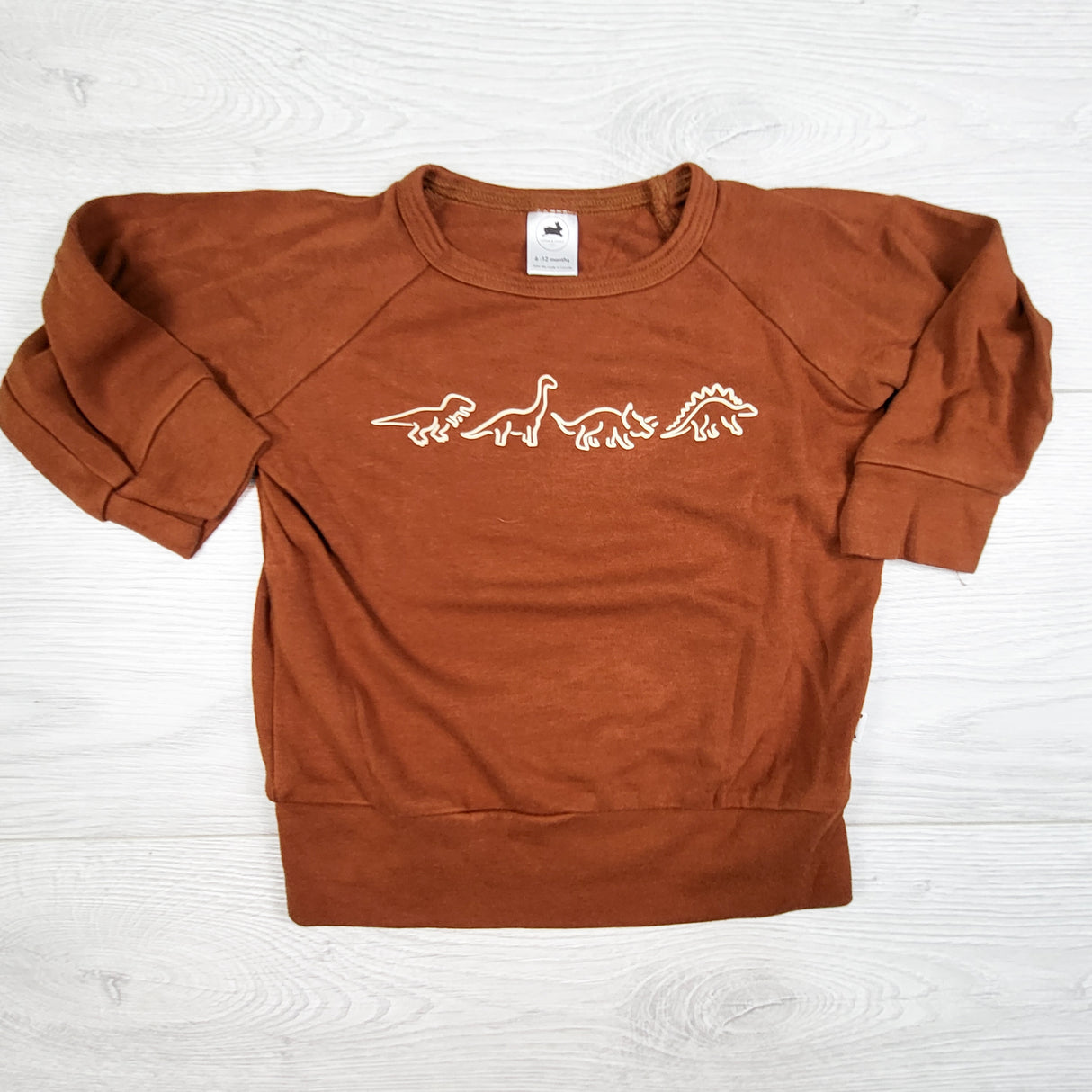 Little and Lively bamboo top with dinosaurs. Size 6-12 months