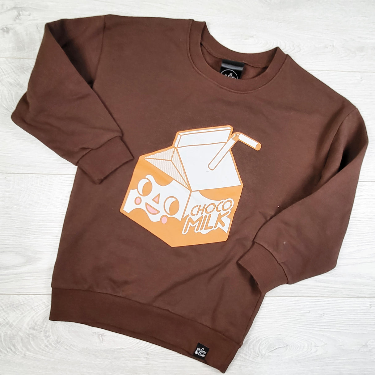 Whistle and Flute chocolate milk pullover sweatshirt. Size 5/6