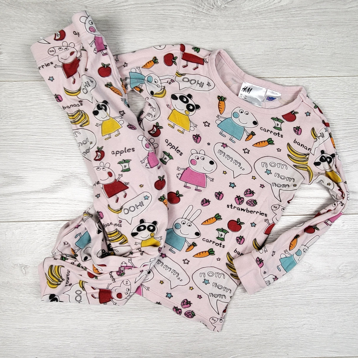 H and M pink 2pc Peppa Pig PJs. Size 3T