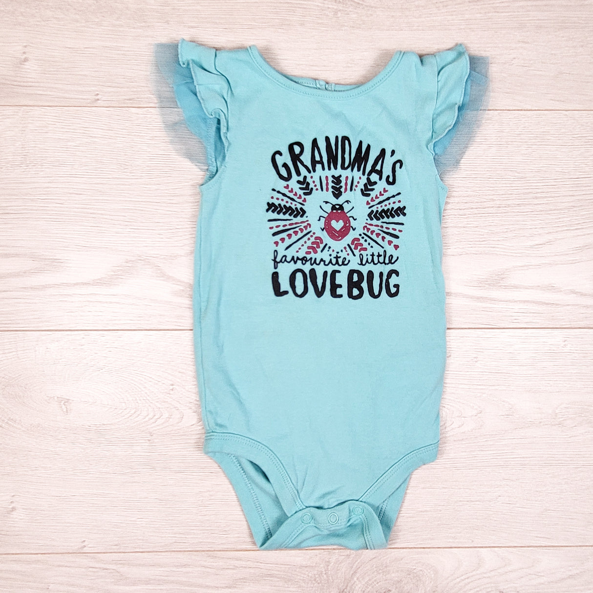 Joe turquoise "Grandma's Lovebug" bodysuit. Size 18-24 months