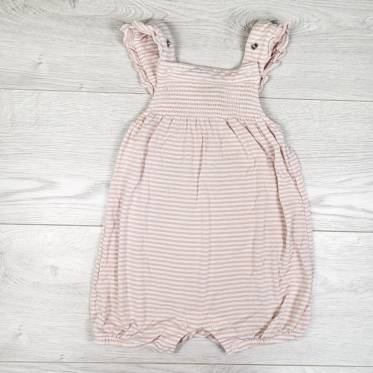 Angel Dear pink striped bamboo romper. Size 18-24 months