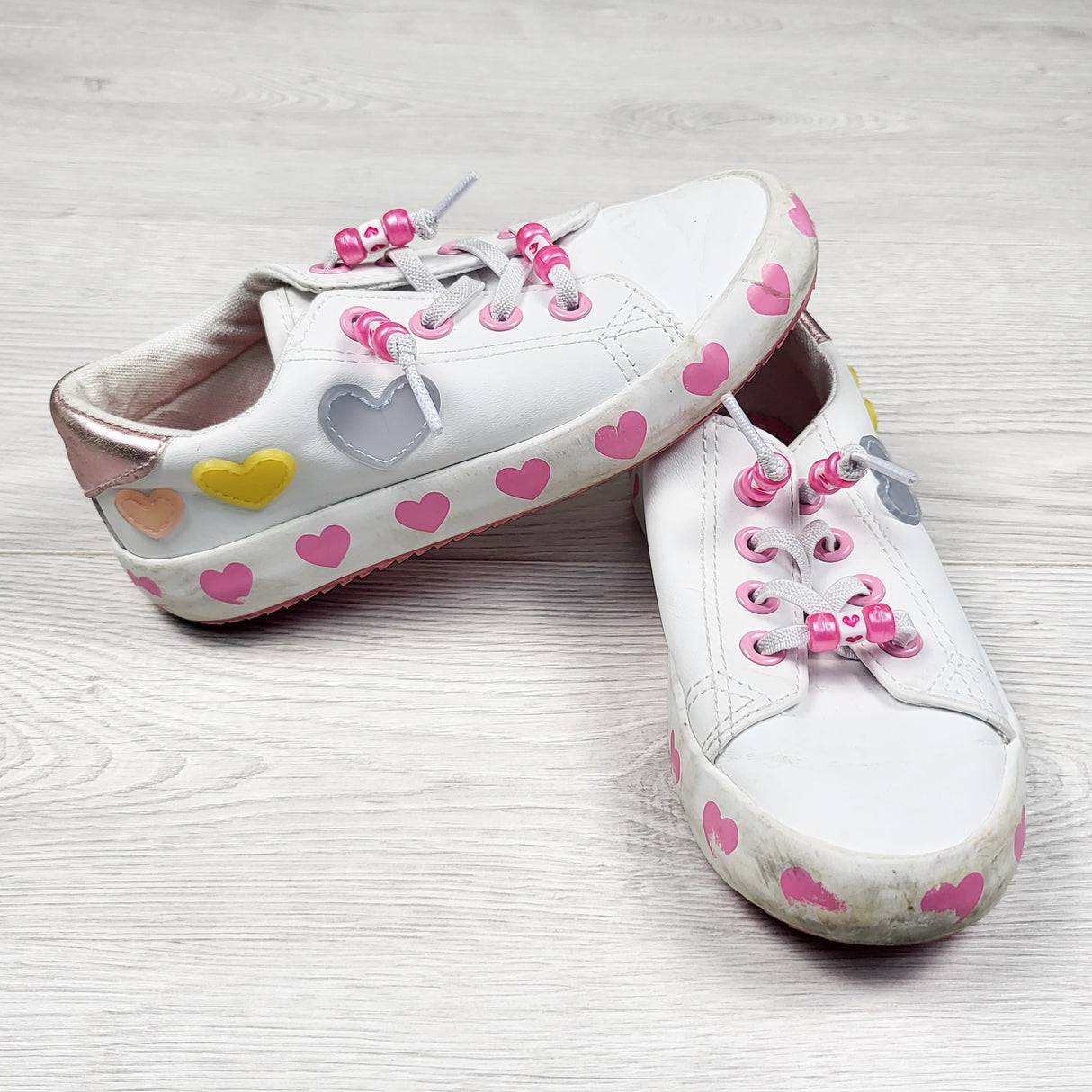 Cynthia Rowley white sneakers with hearts. Size 10