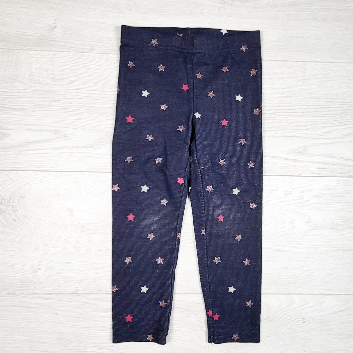 Carters denim look leggings with stars. Size 2T