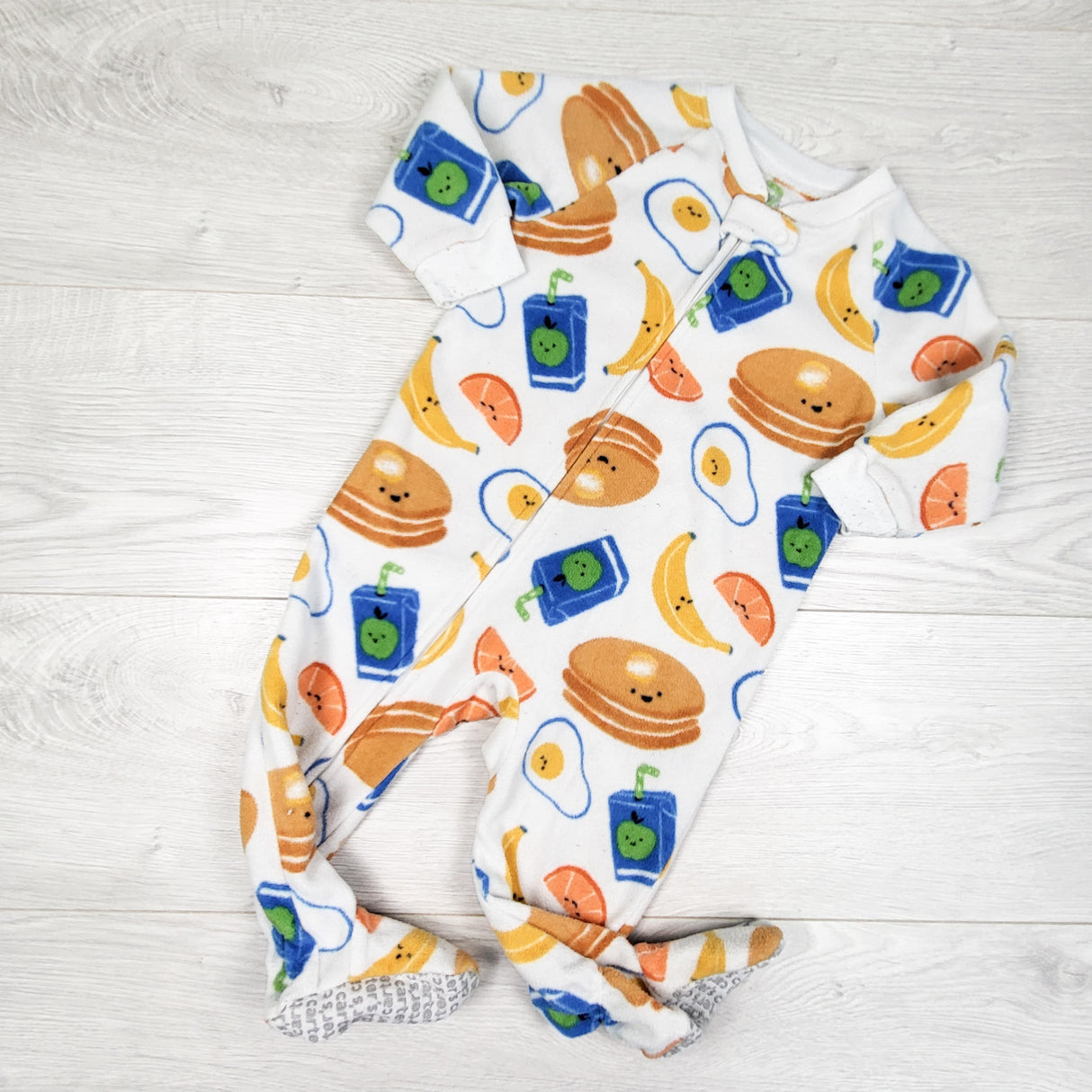 Child of Mine zippered fleece breakfast food sleeper. Size 12 months