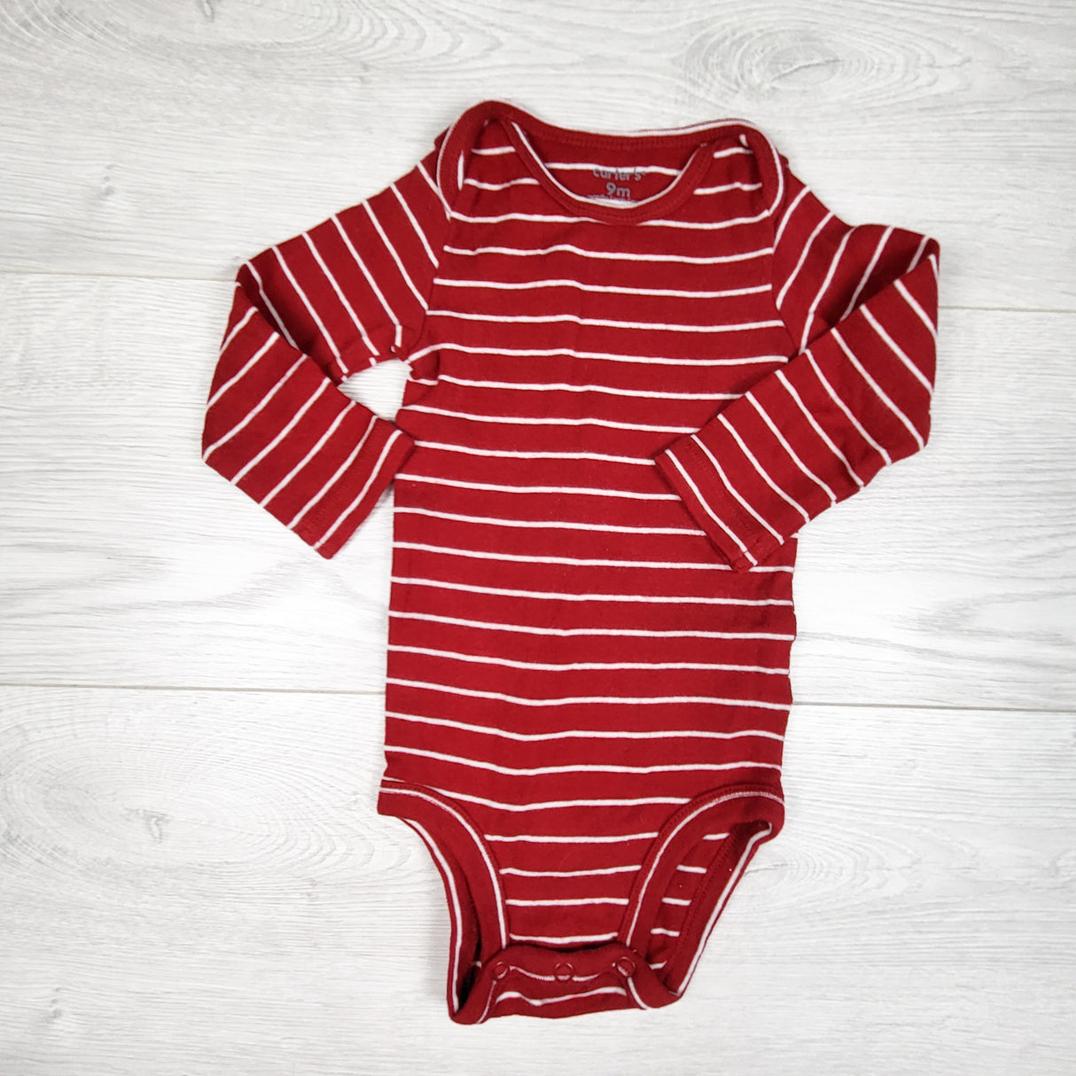 Carters red striped bodysuit. Size 9 months