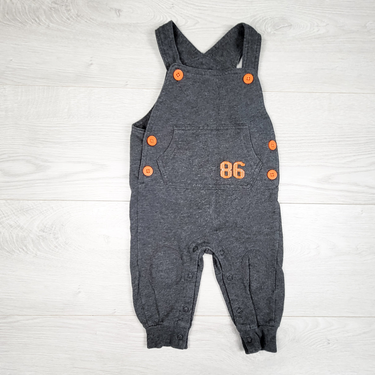 George grey cotton overalls. Size 6-12 months