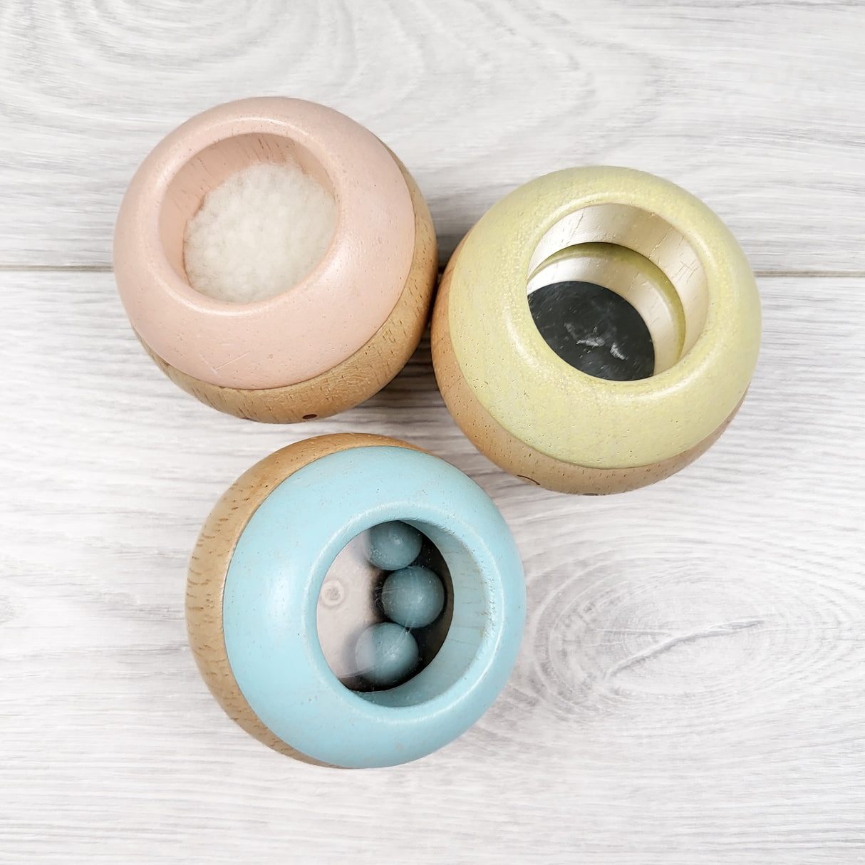 PlanToys Wooden Sensory Tumbling Faces set