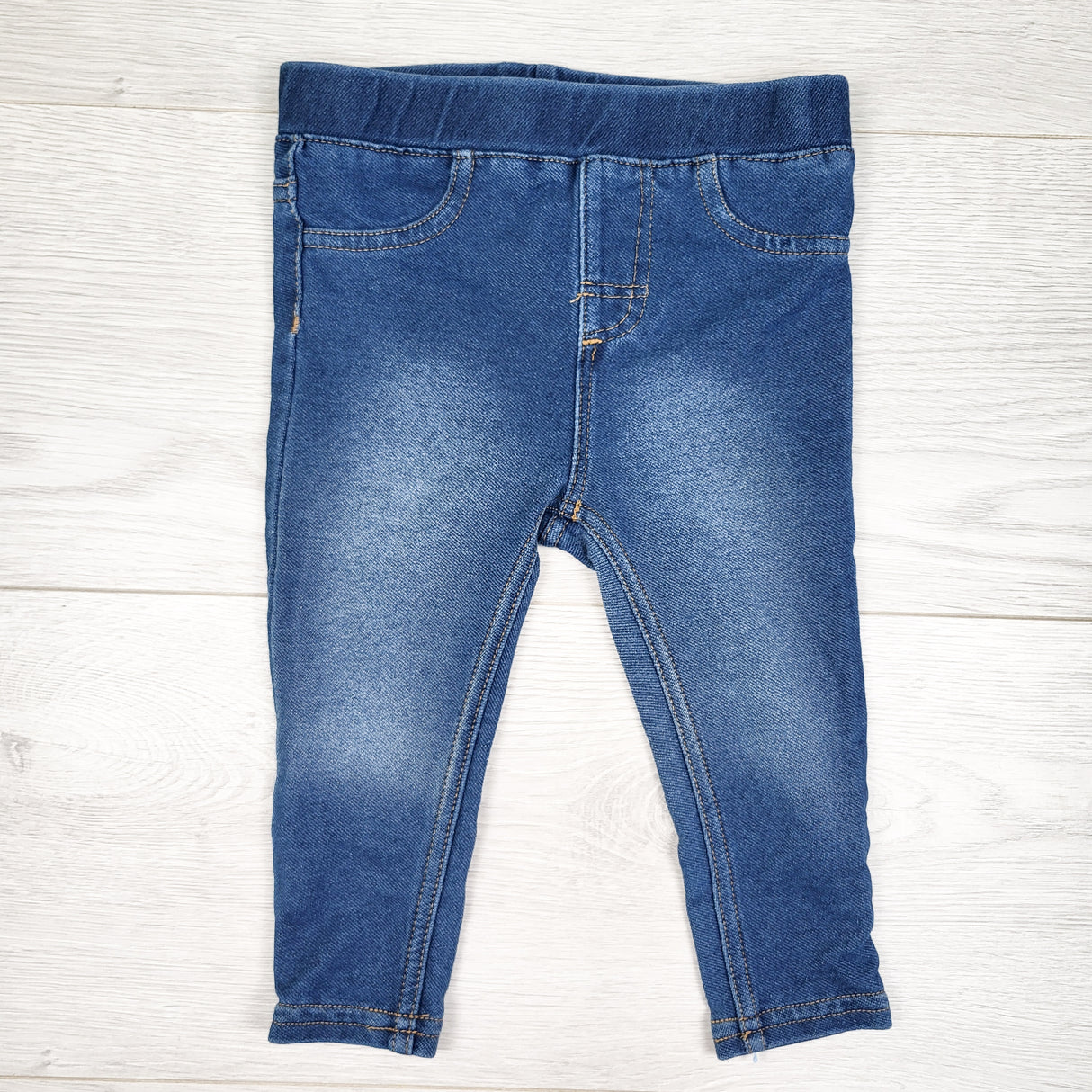 H and M distressed denim look leggings. Size 6-9 months